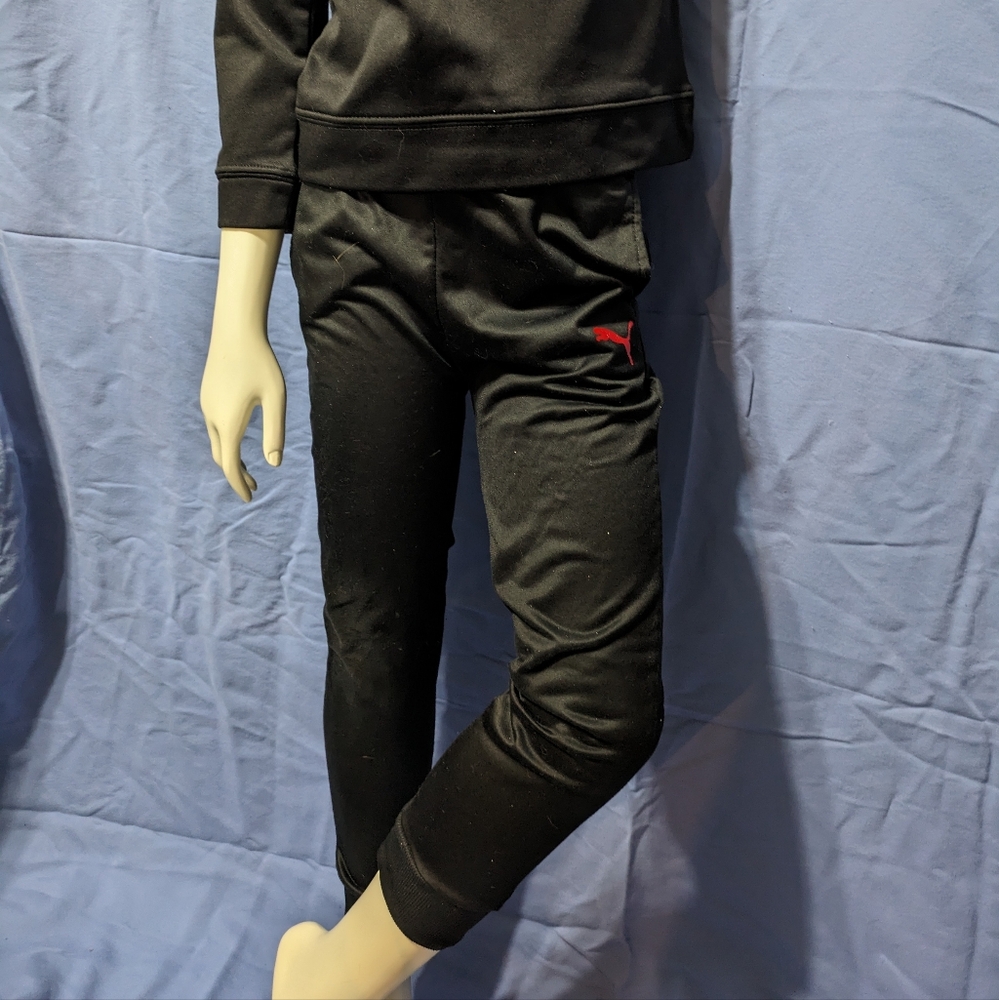 Puma Boys Black and Red Trackpants